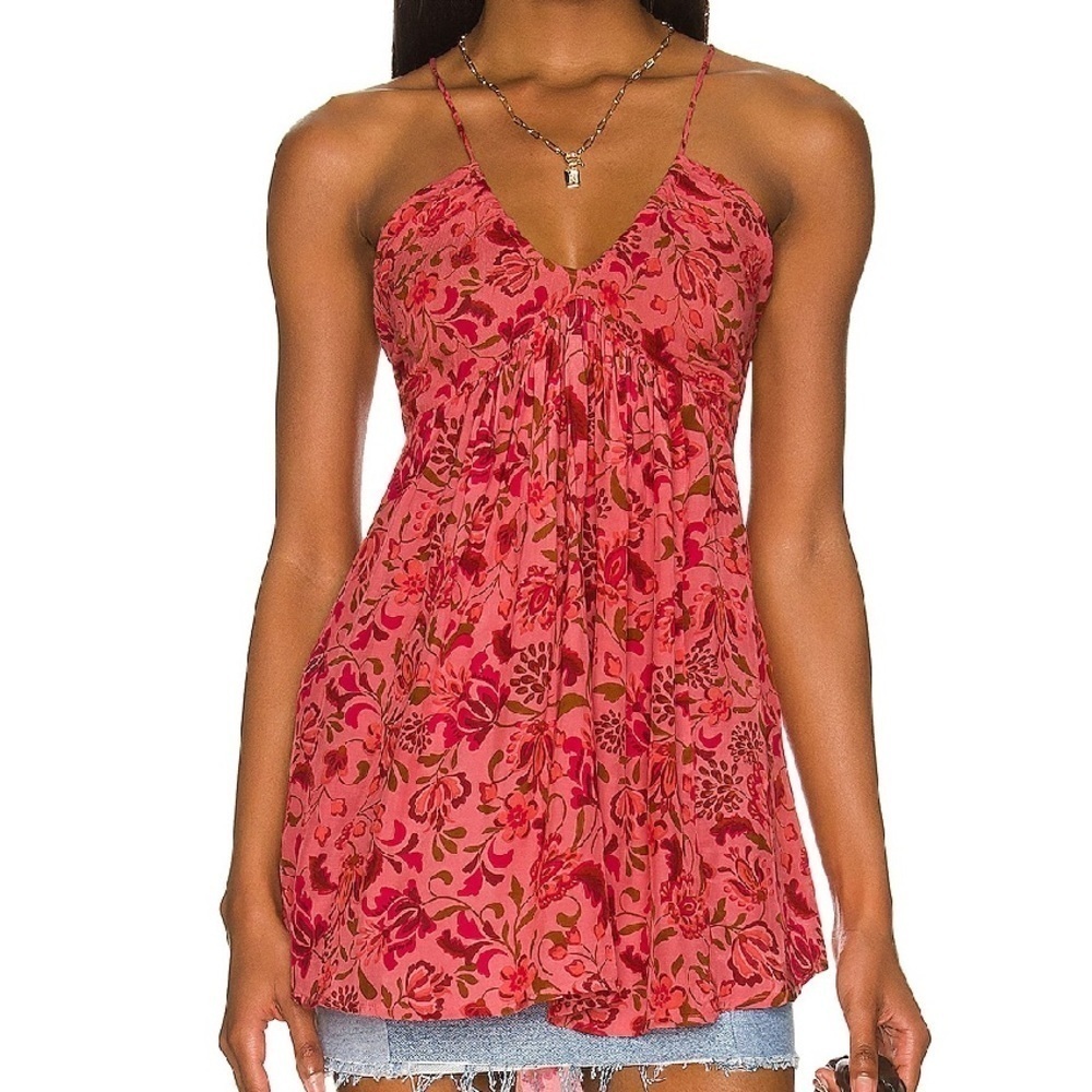 Free People Pink Floral Tunic - Picture 2 of 5